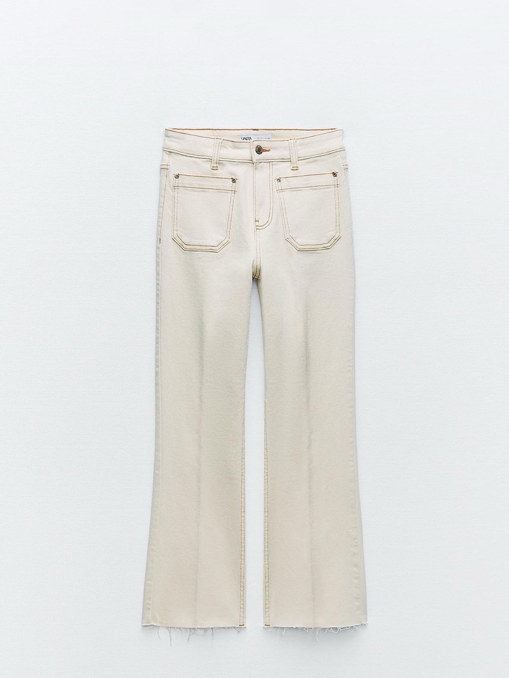 Zara High Waisted Mini Flare Jeans